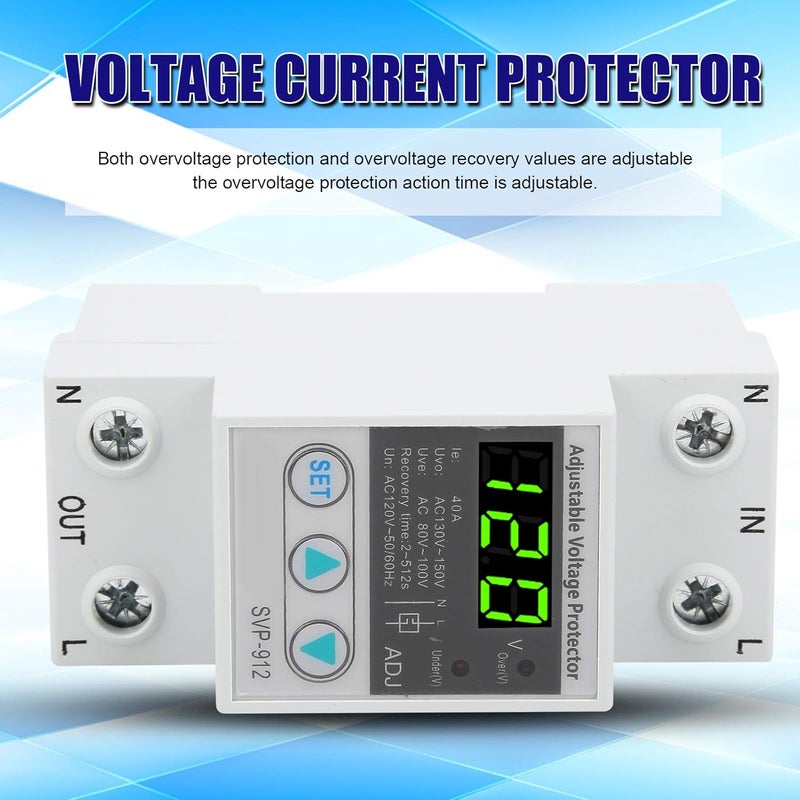 Kodrily Under Voltage Protector Relay, SVP912 120V AC Voltage Stabilizer, Self Recovery Automatic Reset Switch, Plastic Adjustable Voltage Protective Device Current Protector - Image 5